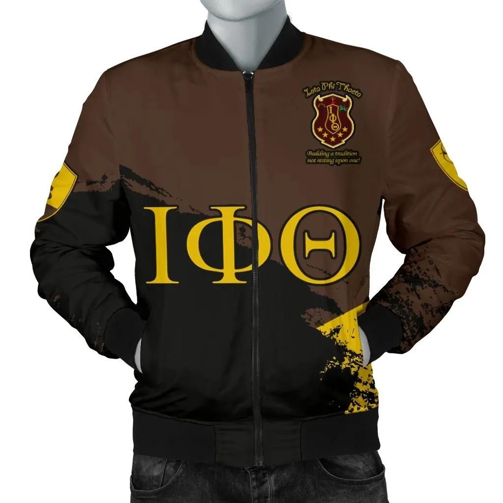 Iota Phi Theta Men's Bomber Jacket Paint Style A31 Bomber Jacket Iota Phi Theta Men's Bomber Jacket Paint Style A31 Bomber Jacket