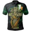 Ireland Celtic Polo Shirts - Ireland Coat Of Arms with Celtic Cross - BN18