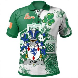Ireland Clothing - Adair Irish Family Crest Polo Shirt - Irish Celtic Cross A7