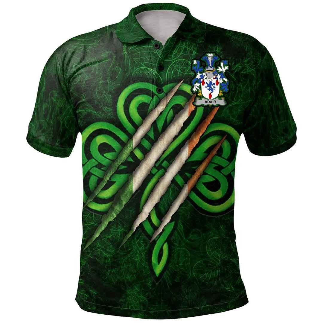 Ireland Clothing - Adair Irish Family Crest Polo Shirt - Irish Shamrock Scratch A7 Ireland Clothing - Adair Irish Family Crest Polo Shirt - Irish Shamrock Scratch A7