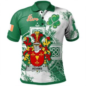 Ireland Clothing - Adams Irish Family Crest Polo Shirt - Irish Celtic Cross A7