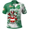 Ireland Clothing - Alcock Irish Family Crest Polo Shirt - Irish Celtic Cross A7