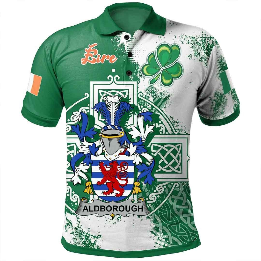 Ireland Clothing - Aldborough Irish Family Crest Polo Shirt - Irish Celtic Cross A7 Ireland Clothing - Aldborough Irish Family Crest Polo Shirt - Irish Celtic Cross A7