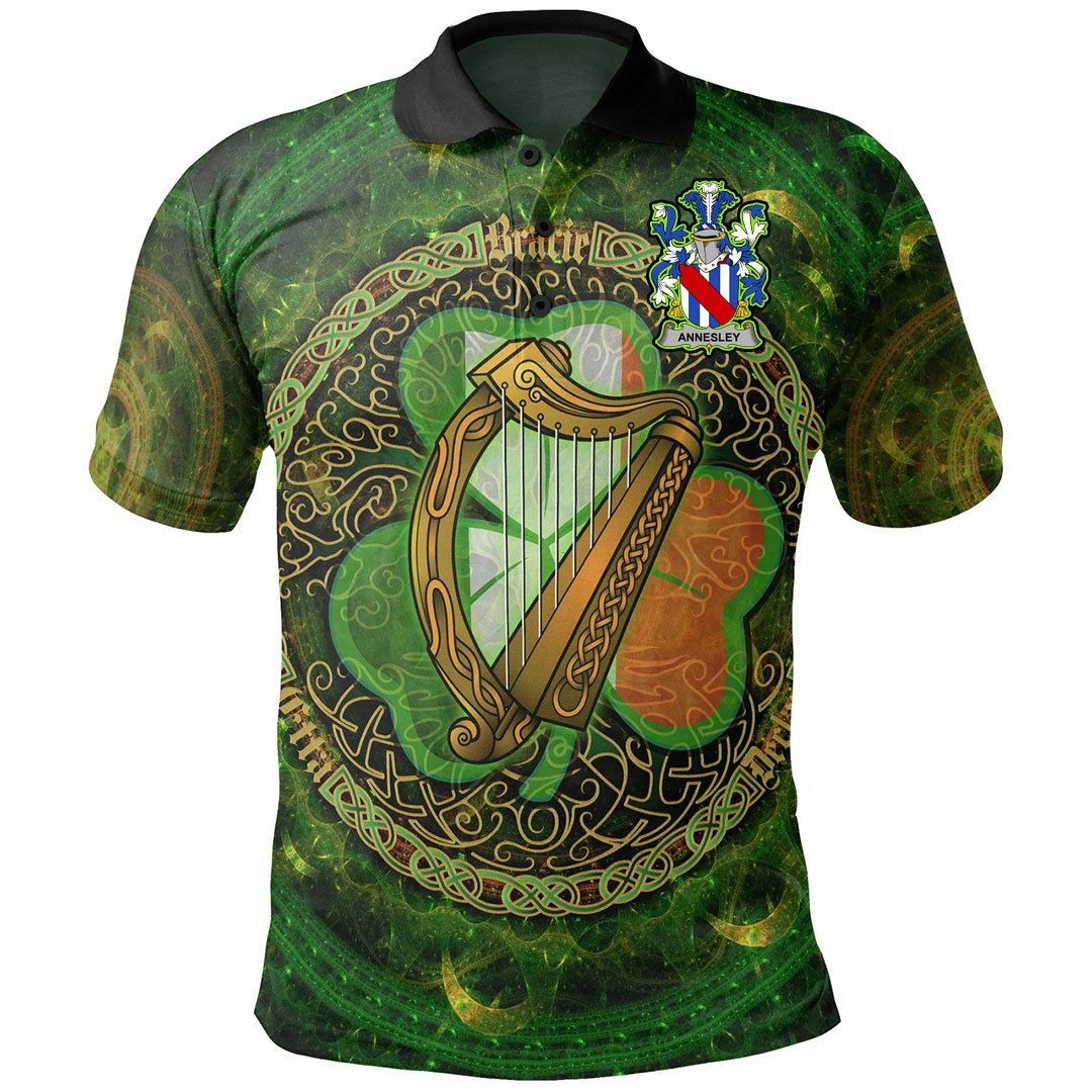 Ireland Clothing - Annesley Irish Family Crest Polo Shirt - Celtic Tree A7 Ireland Clothing - Annesley Irish Family Crest Polo Shirt - Celtic Tree A7