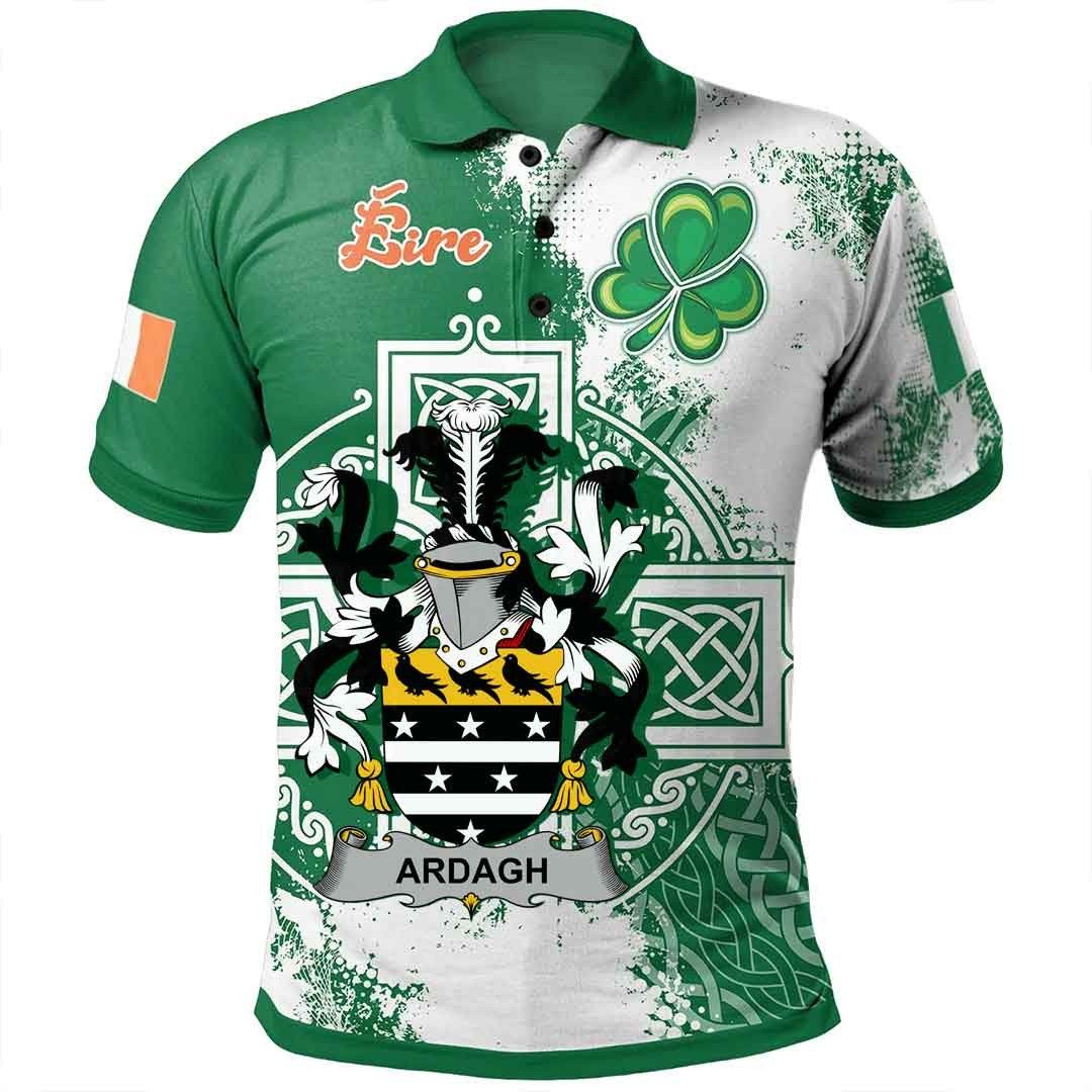Ireland Clothing - Ardagh Irish Family Crest Polo Shirt - Irish Celtic Cross A7 Ireland Clothing - Ardagh Irish Family Crest Polo Shirt - Irish Celtic Cross A7