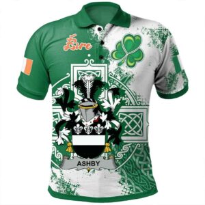 Ireland Clothing - Ashby Irish Family Crest Polo Shirt - Irish Celtic Cross A7