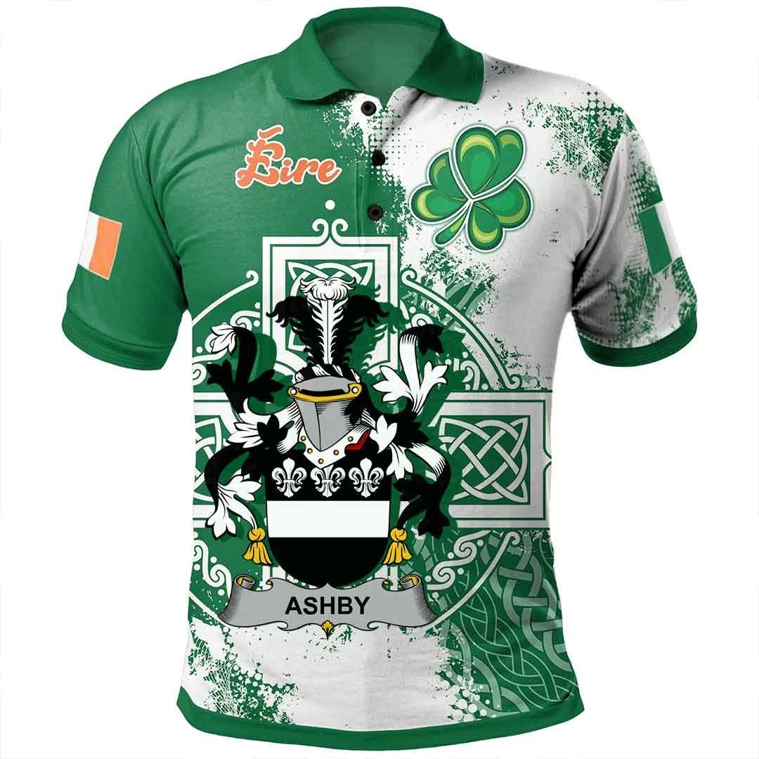Ireland Clothing - Ashby Irish Family Crest Polo Shirt - Irish Celtic Cross A7 Ireland Clothing - Ashby Irish Family Crest Polo Shirt - Irish Celtic Cross A7