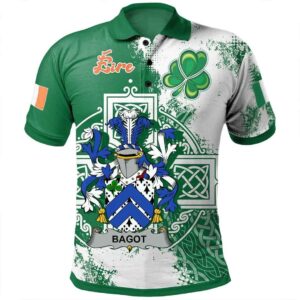 Ireland Clothing - Bagot Irish Family Crest Polo Shirt - Irish Celtic Cross A7
