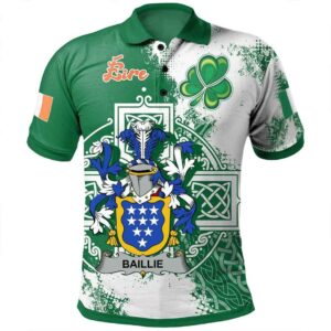 Ireland Clothing - Baillie Irish Family Crest Polo Shirt - Irish Celtic Cross A7