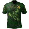 Ireland Clothing - Barker Irish Family Crest Polo Shirt - Celtic Thistle Flowers Green A7