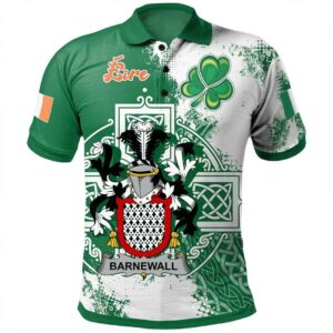 Ireland Clothing - Barnewall Irish Family Crest Polo Shirt - Irish Celtic Cross A7