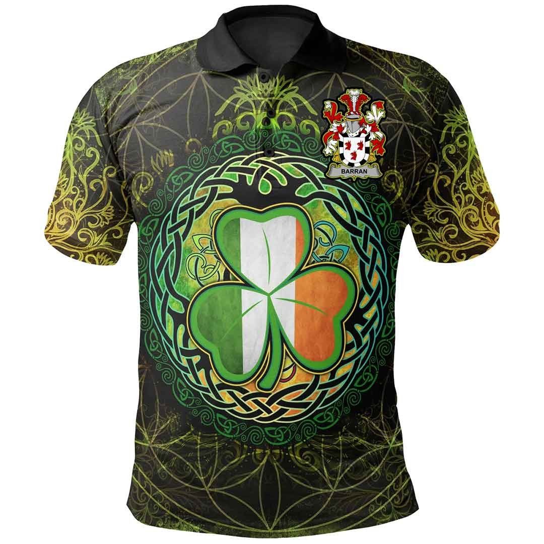 Ireland Clothing - Barran Irish Family Crest Polo Shirt - Irish Shamrock Triangle A7 Ireland Clothing - Barran Irish Family Crest Polo Shirt - Irish Shamrock Triangle A7