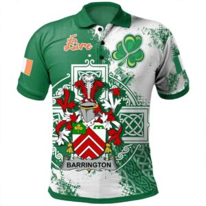 Ireland Clothing - Barrington Irish Family Crest Polo Shirt - Irish Celtic Cross A7