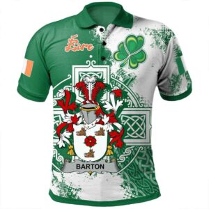 Ireland Clothing - Barton Irish Family Crest Polo Shirt - Irish Celtic Cross A7