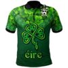 Ireland Clothing - Basile Irish Family Crest Polo Shirt - Irish Shamrock Triangle A7