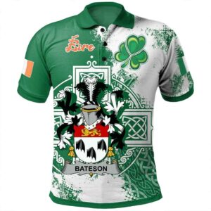 Ireland Clothing - Bateson Irish Family Crest Polo Shirt - Irish Celtic Cross A7