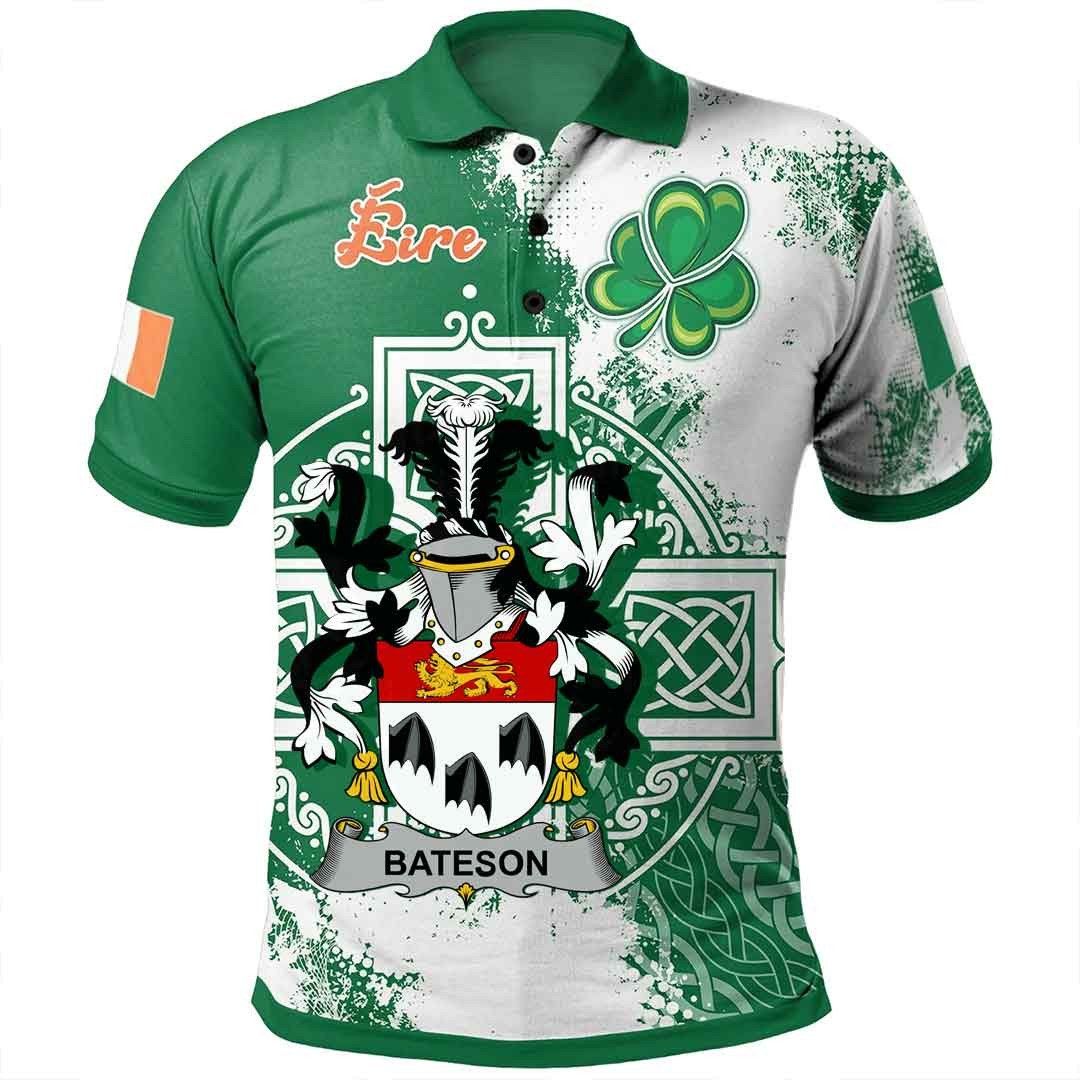 Ireland Clothing - Bateson Irish Family Crest Polo Shirt - Irish Celtic Cross A7 Ireland Clothing - Bateson Irish Family Crest Polo Shirt - Irish Celtic Cross A7