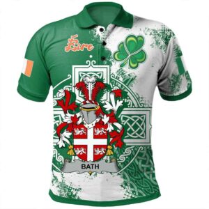 Ireland Clothing - Bath Irish Family Crest Polo Shirt - Irish Celtic Cross A7