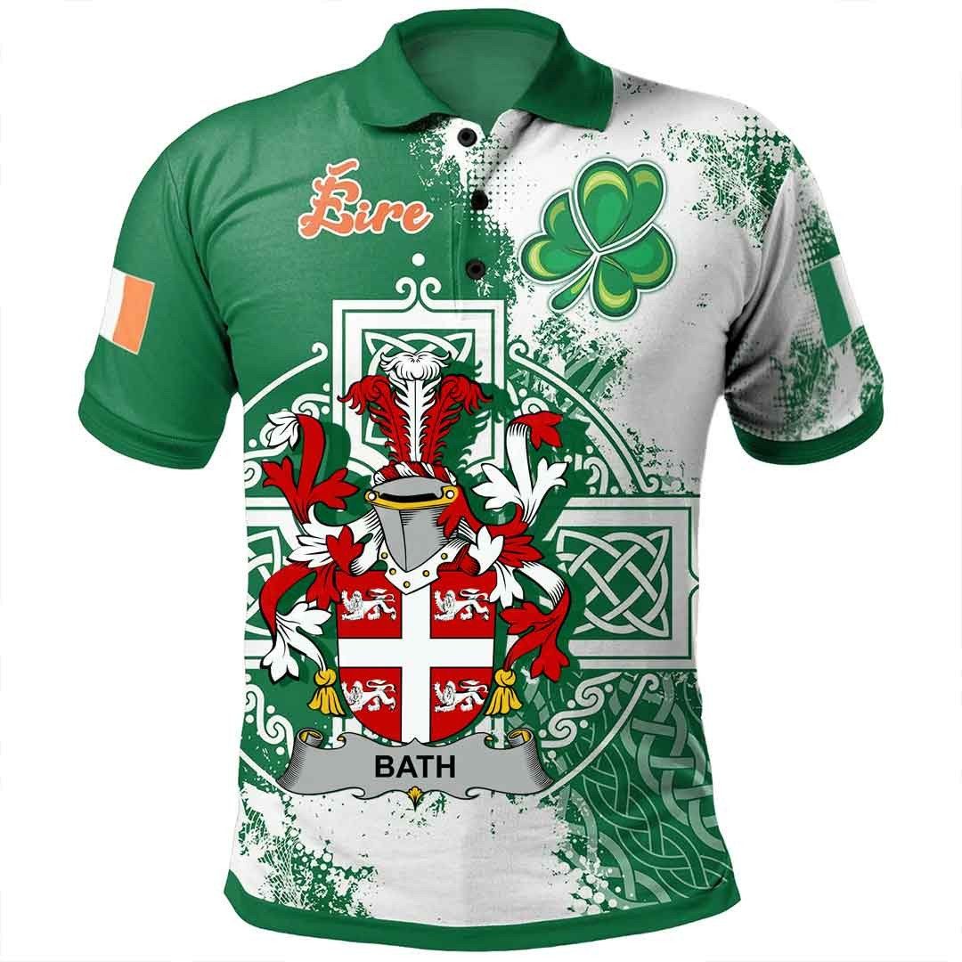 Ireland Clothing - Bath Irish Family Crest Polo Shirt - Irish Celtic Cross A7 Ireland Clothing - Bath Irish Family Crest Polo Shirt - Irish Celtic Cross A7
