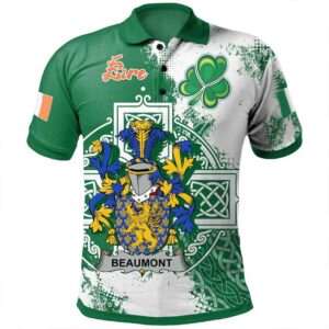 Ireland Clothing - Beaumont Irish Family Crest Polo Shirt - Irish Celtic Cross A7