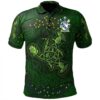 Ireland Clothing - Bernard Irish Family Crest Polo Shirt - Celtic Thistle Flowers Green A7