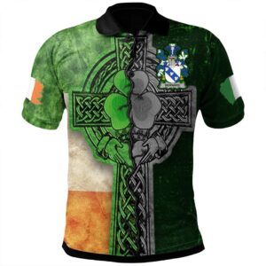Ireland Clothing - Bernard Irish Family Crest Polo Shirt - Irish Claddagh Cross A7