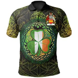 Ireland Clothing - Berry Irish Family Crest Polo Shirt - Irish Shamrock Triangle A7