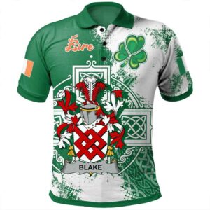 Ireland Clothing - Blake Irish Family Crest Polo Shirt - Irish Celtic Cross A7
