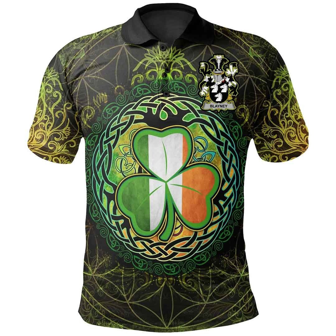 Ireland Clothing - Blayney Irish Family Crest Polo Shirt - Irish Shamrock Triangle A7 Ireland Clothing - Blayney Irish Family Crest Polo Shirt - Irish Shamrock Triangle A7