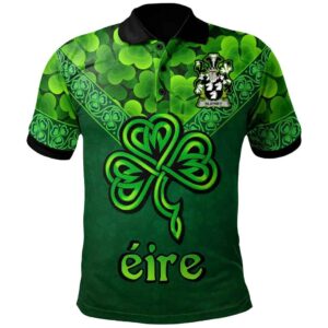 Ireland Clothing - Blayney Irish Family Crest Polo Shirt - Irish Shamrock Triangle A7