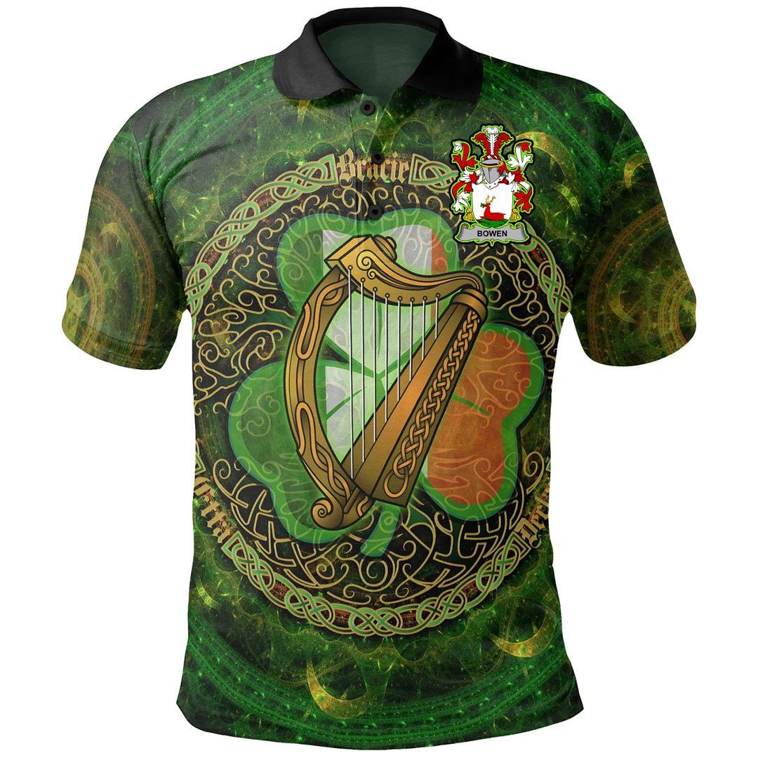 Ireland Clothing - Bowen Irish Family Crest Polo Shirt - Celtic Tree A7 Ireland Clothing - Bowen Irish Family Crest Polo Shirt - Celtic Tree A7