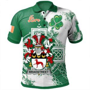 Ireland Clothing - Bradstreet Irish Family Crest Polo Shirt - Irish Celtic Cross A7