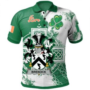 Ireland Clothing - Brenock Irish Family Crest Polo Shirt - Irish Celtic Cross A7