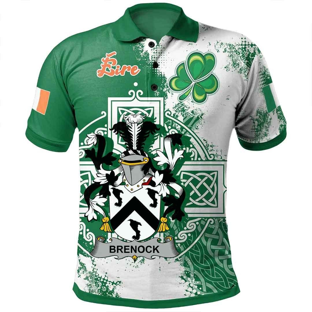Ireland Clothing - Brenock Irish Family Crest Polo Shirt - Irish Celtic Cross A7 Ireland Clothing - Brenock Irish Family Crest Polo Shirt - Irish Celtic Cross A7