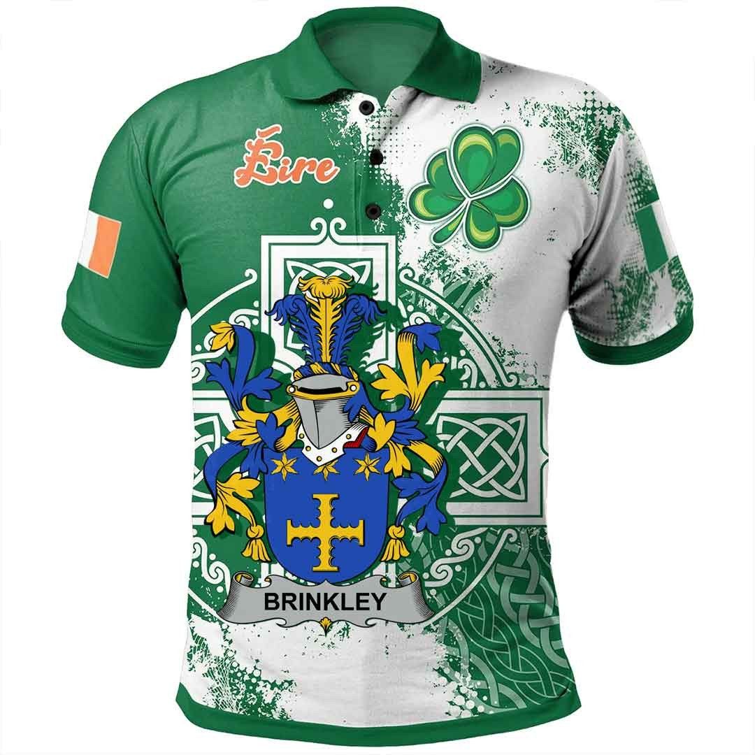 Ireland Clothing - Brinkley Irish Family Crest Polo Shirt - Irish Celtic Cross A7 Ireland Clothing - Brinkley Irish Family Crest Polo Shirt - Irish Celtic Cross A7