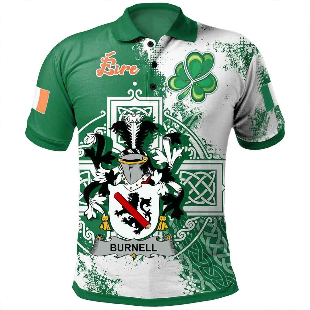 Ireland Clothing - Burnell Irish Family Crest Polo Shirt - Irish Celtic Cross A7 Ireland Clothing - Burnell Irish Family Crest Polo Shirt - Irish Celtic Cross A7