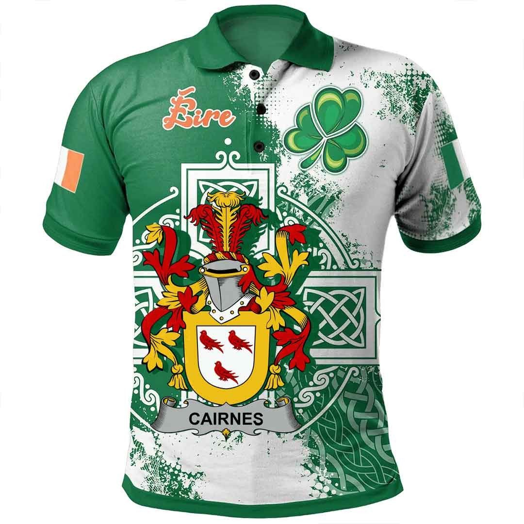 Ireland Clothing - Cairnes Irish Family Crest Polo Shirt - Irish Celtic Cross A7 Ireland Clothing - Cairnes Irish Family Crest Polo Shirt - Irish Celtic Cross A7