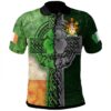 Ireland Clothing - Cairnes Irish Family Crest Polo Shirt - Irish Claddagh Cross A7