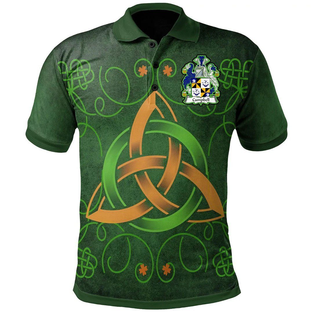 Ireland Clothing - Campbell Irish Family Crest Polo Shirt - Celtic Triquetra Knot A7 Ireland Clothing - Campbell Irish Family Crest Polo Shirt - Celtic Triquetra Knot A7