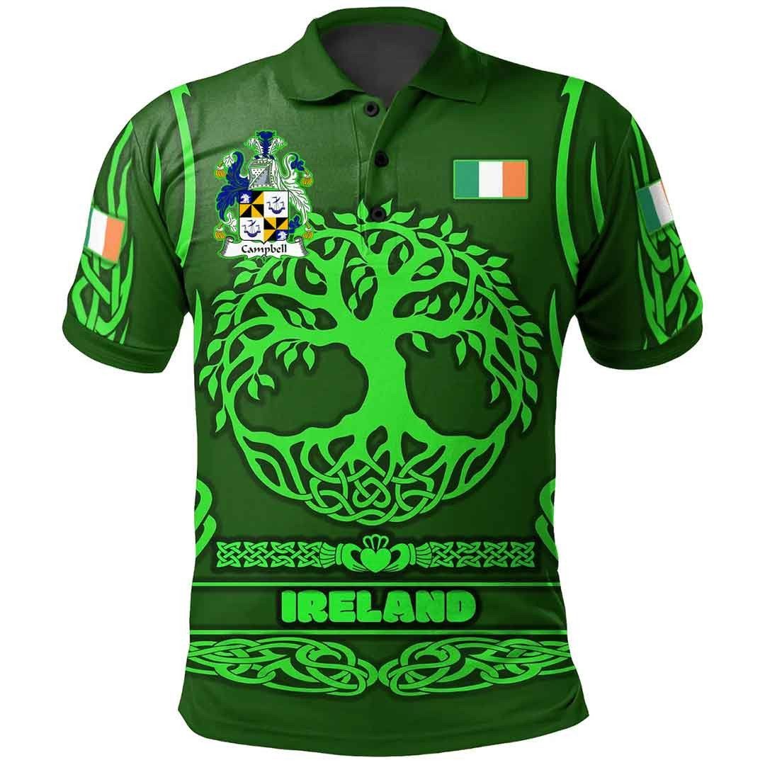 Ireland Clothing - Campbell Irish Family Crest Polo Shirt - Symbol of Celtic A7 Ireland Clothing - Campbell Irish Family Crest Polo Shirt - Symbol of Celtic A7