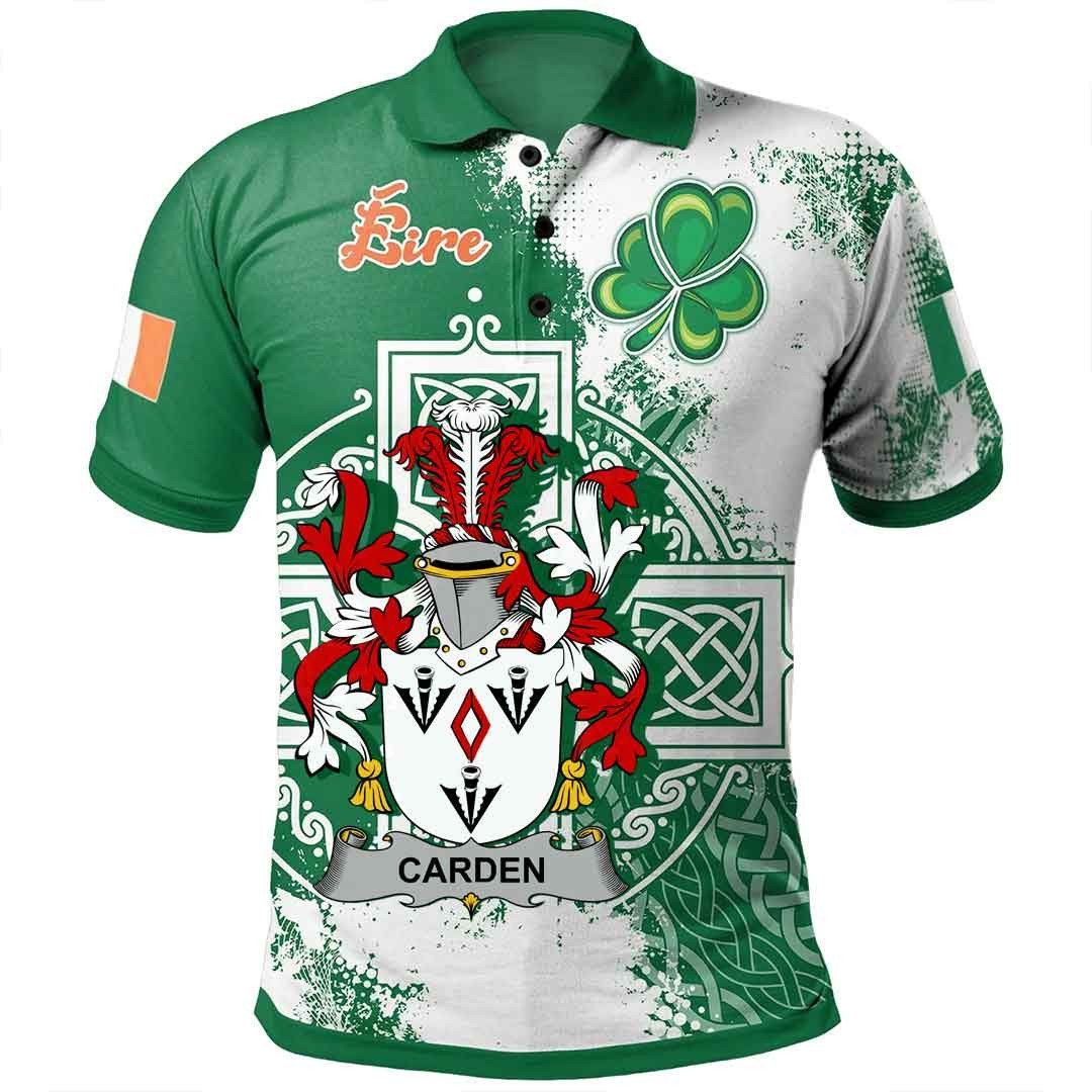 Ireland Clothing - Carden Irish Family Crest Polo Shirt - Irish Celtic Cross A7 Ireland Clothing - Carden Irish Family Crest Polo Shirt - Irish Celtic Cross A7
