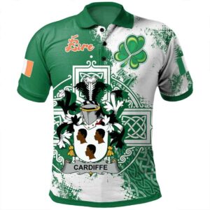 Ireland Clothing - Cardiffe Irish Family Crest Polo Shirt - Irish Celtic Cross A7