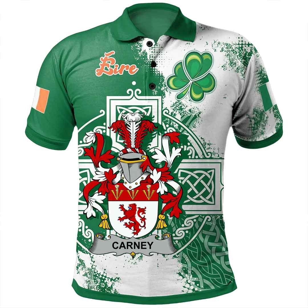 Ireland Clothing - Carney Irish Family Crest Polo Shirt - Irish Celtic Cross A7 Ireland Clothing - Carney Irish Family Crest Polo Shirt - Irish Celtic Cross A7