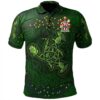 Ireland Clothing - Carpenter Irish Family Crest Polo Shirt - Celtic Thistle Flowers Green A7
