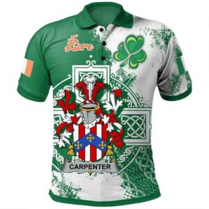 Ireland Clothing - Carpenter Irish Family Crest Polo Shirt - Irish Celtic Cross A7