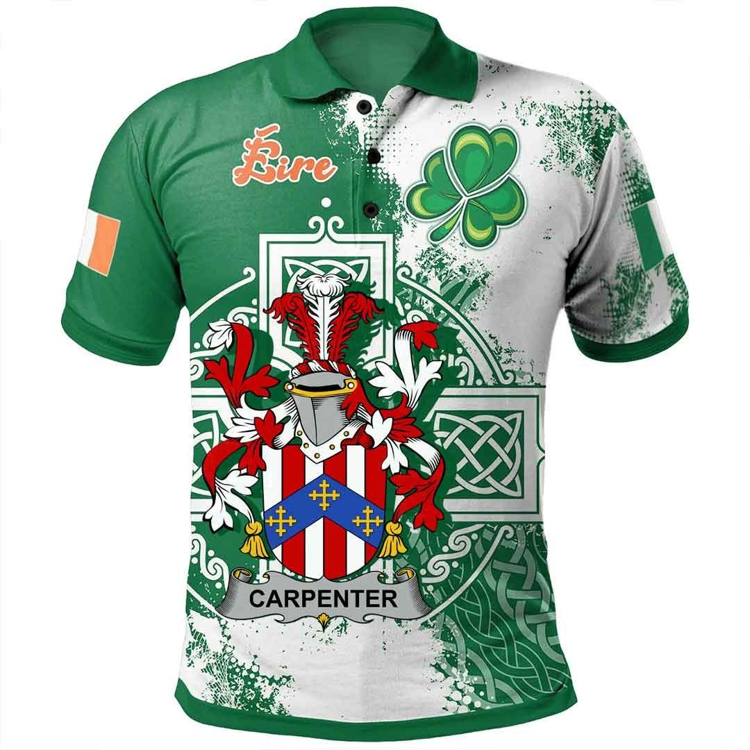Ireland Clothing - Carpenter Irish Family Crest Polo Shirt - Irish Celtic Cross A7 Ireland Clothing - Carpenter Irish Family Crest Polo Shirt - Irish Celtic Cross A7