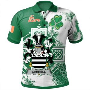 Ireland Clothing - Carrell Irish Family Crest Polo Shirt - Irish Celtic Cross A7