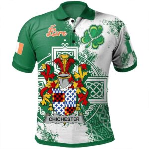 Ireland Clothing - Chichester Irish Family Crest Polo Shirt - Irish Celtic Cross A7
