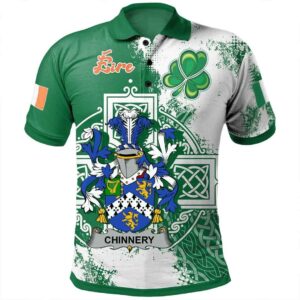 Ireland Clothing - Chinnery Irish Family Crest Polo Shirt - Irish Celtic Cross A7