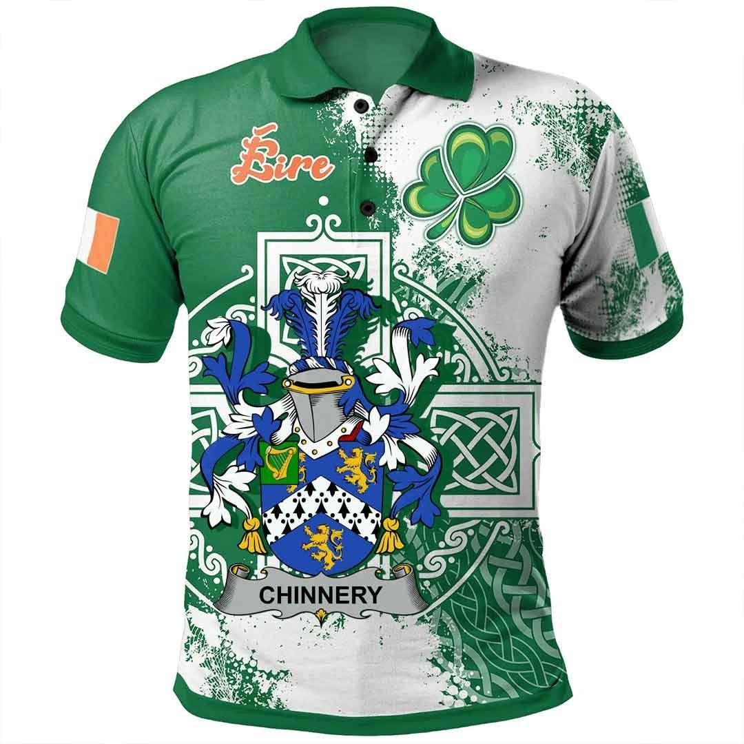 Ireland Clothing - Chinnery Irish Family Crest Polo Shirt - Irish Celtic Cross A7 Ireland Clothing - Chinnery Irish Family Crest Polo Shirt - Irish Celtic Cross A7
